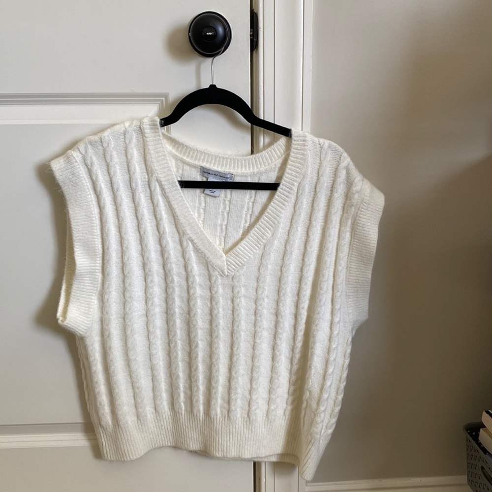 Cable knit sweater vest